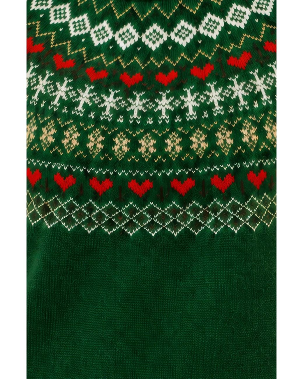 Yumi' Green Relaxed Fairisle Jumper
