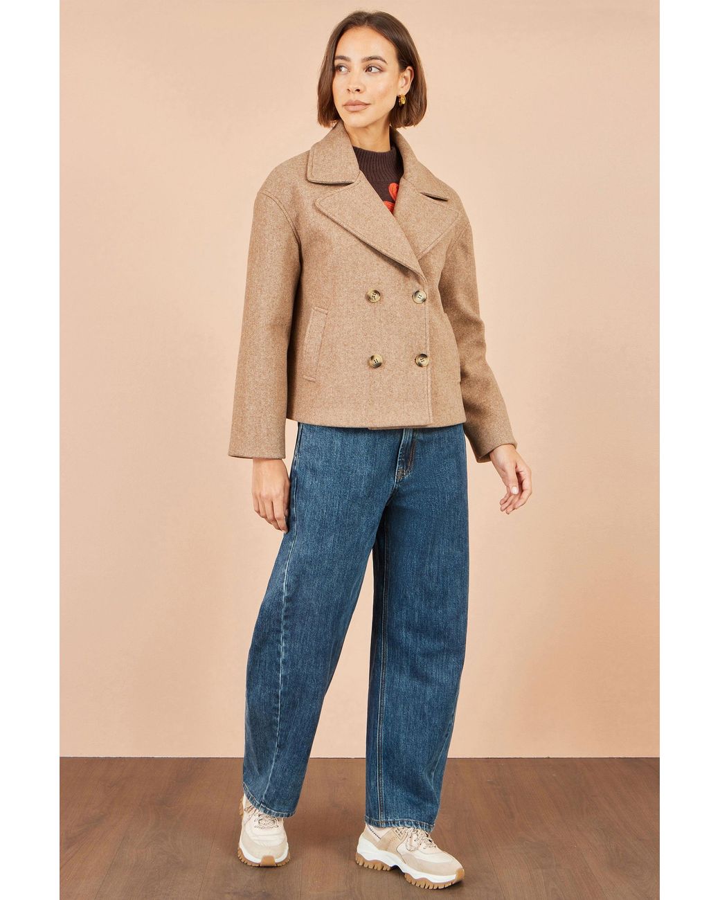 Yumi' Natural Boxy Cropped Jacket
