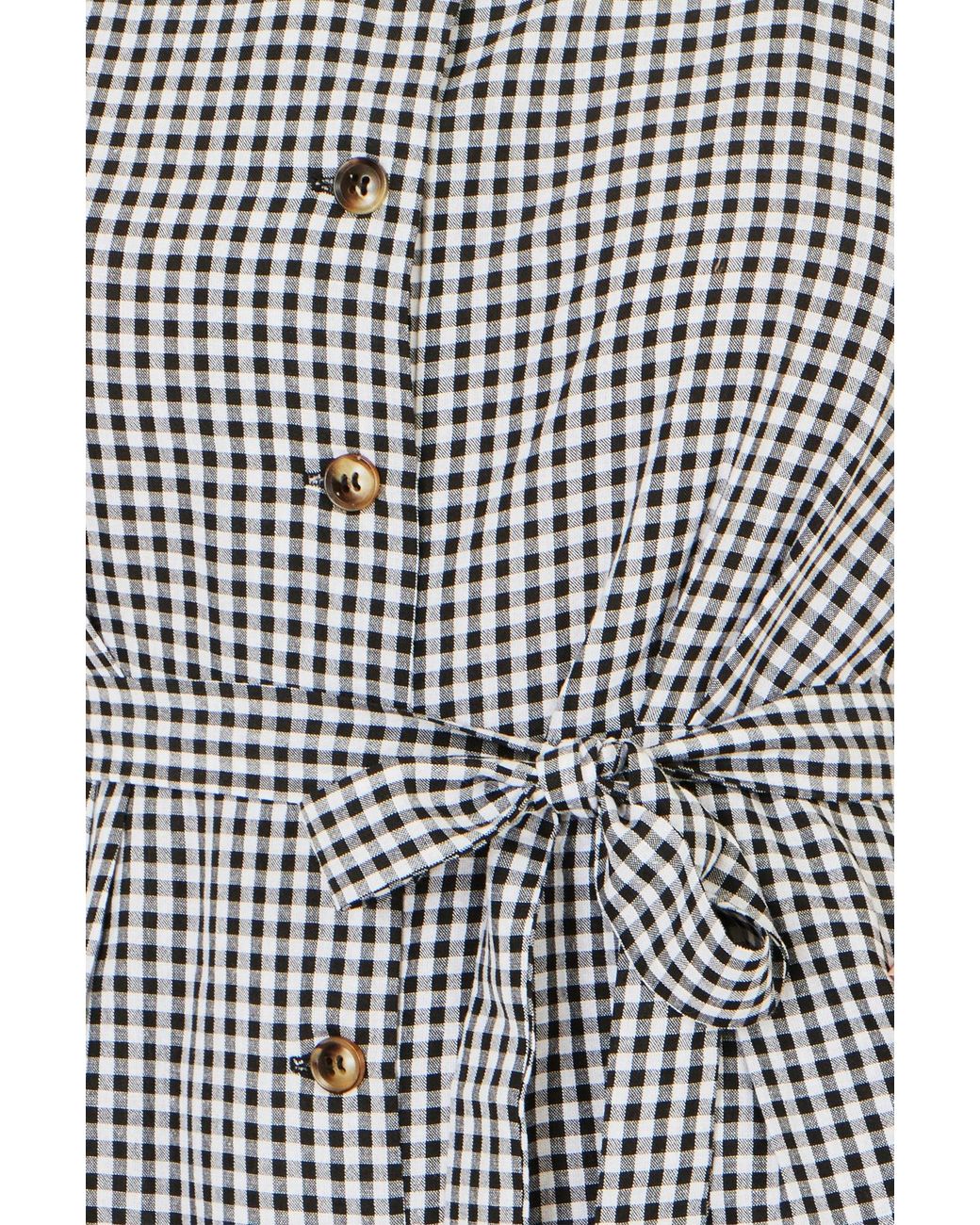 Yumi' Gray Gingham Button Through Jumpsuit