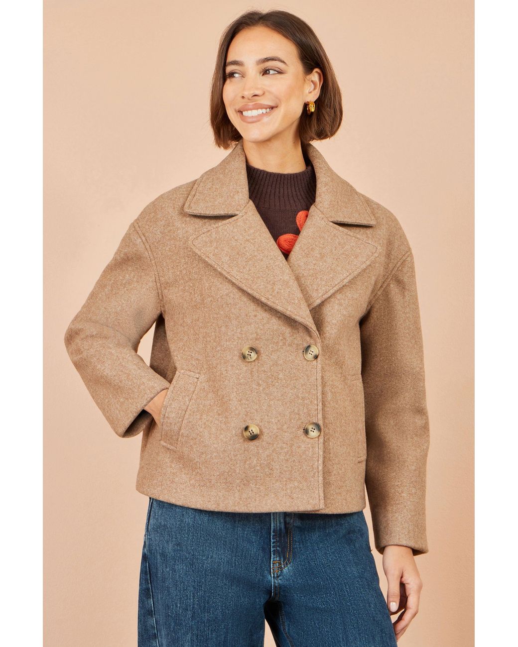 Yumi' Natural Boxy Cropped Jacket