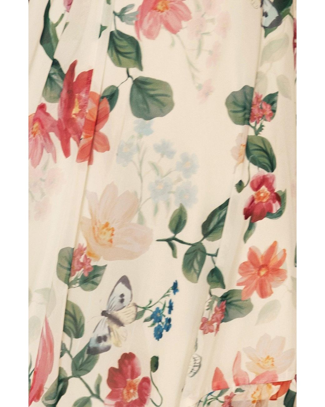 Yumi' Red Floral Print Wrap Midi Dress With Dipped Hem