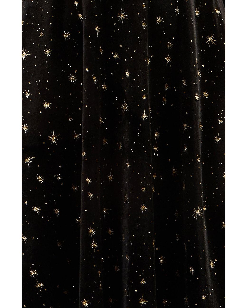 Yumi' Black Velvet Skater Dress With Foil Star Print
