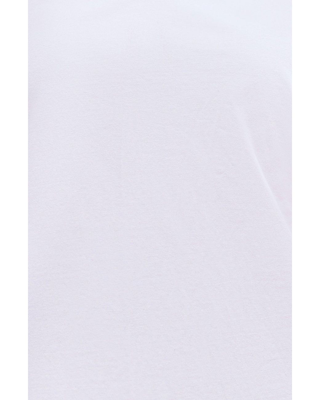 Yumi' White Cotton Jersey T-Shirt With Lace Sleeves