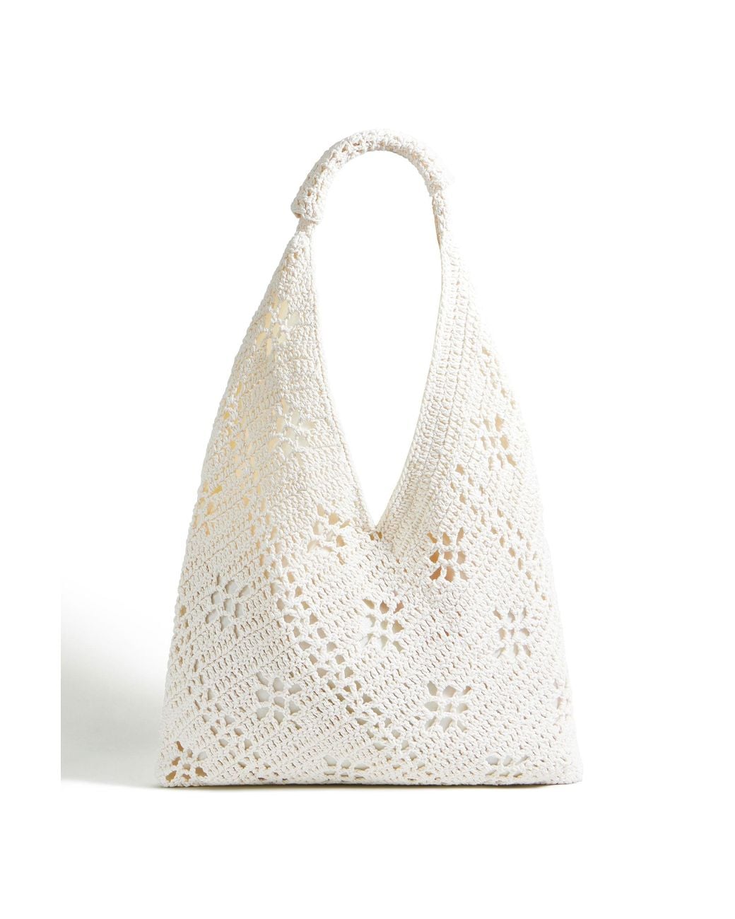 Yumi' White Crochet Hand Bag