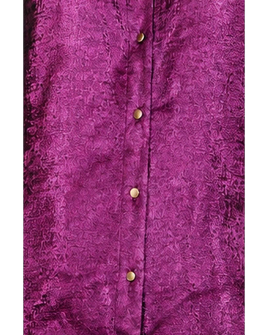 Yumi' Pink Metallic Relaxed Balloon Sleeve Shirt