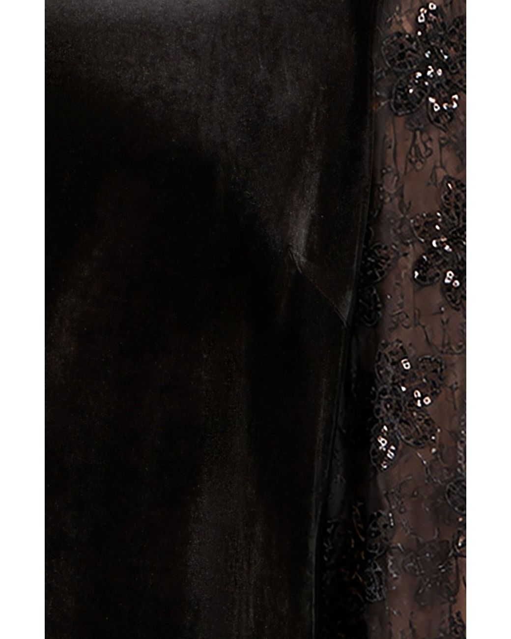 Yumi' Black Velvet Lace Top With Tie Back