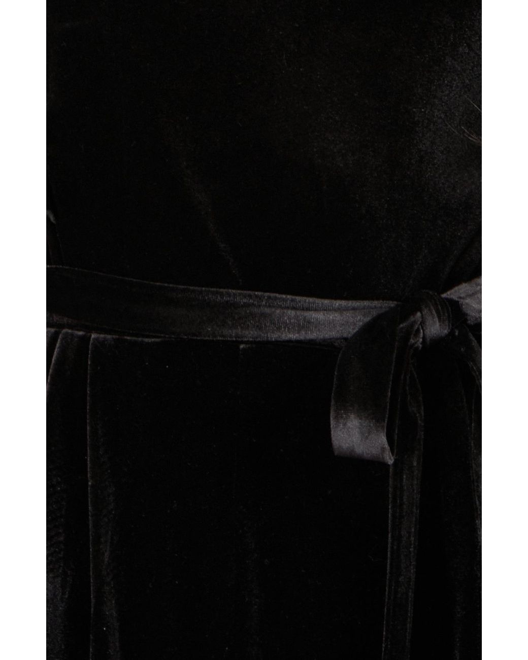 Yumi' Black One Shoulder Velvet Jumpsuit