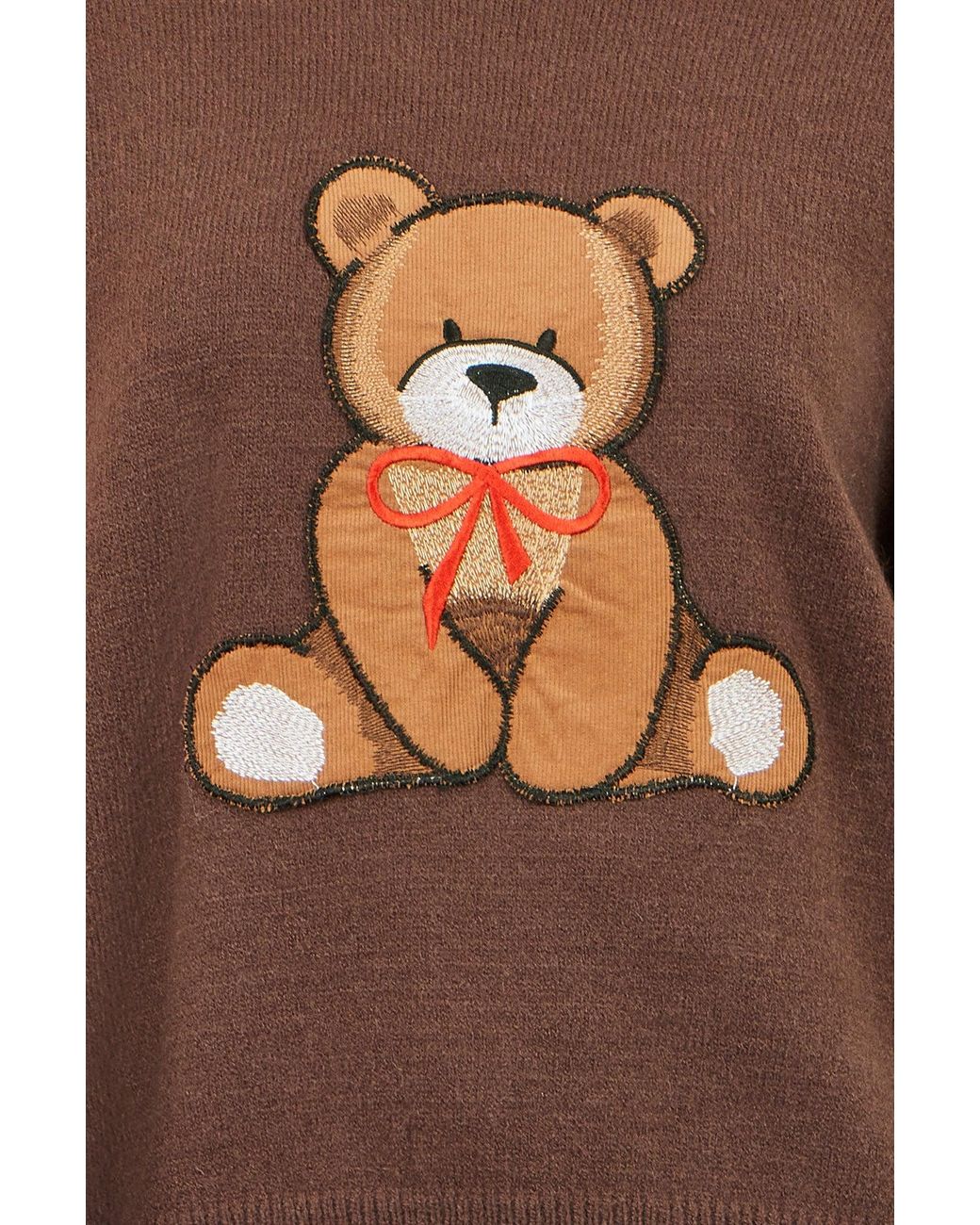 Yumi' Brown Teddy Bear Relaxed Jumper