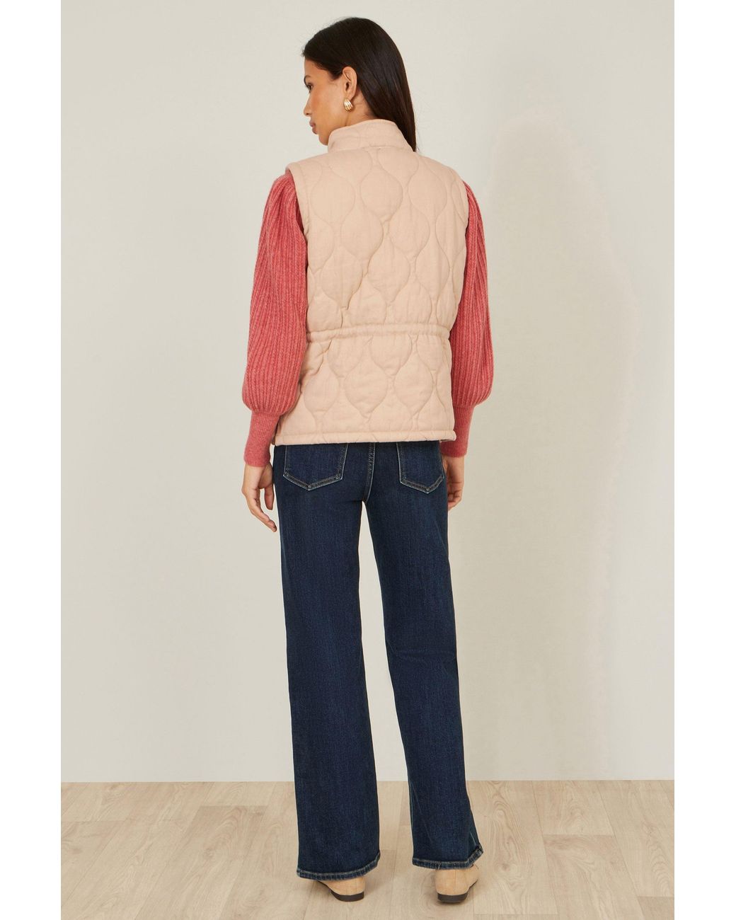 Yumi' Pink Quilted Utility Gilet
