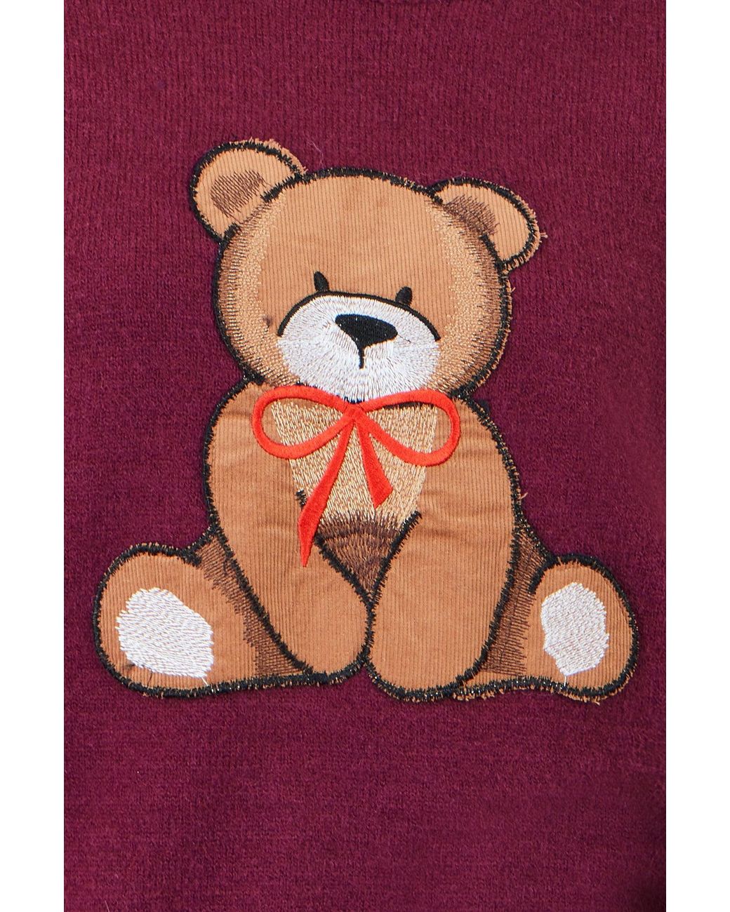 Yumi' Purple Teddy Bear Relaxed Jumper