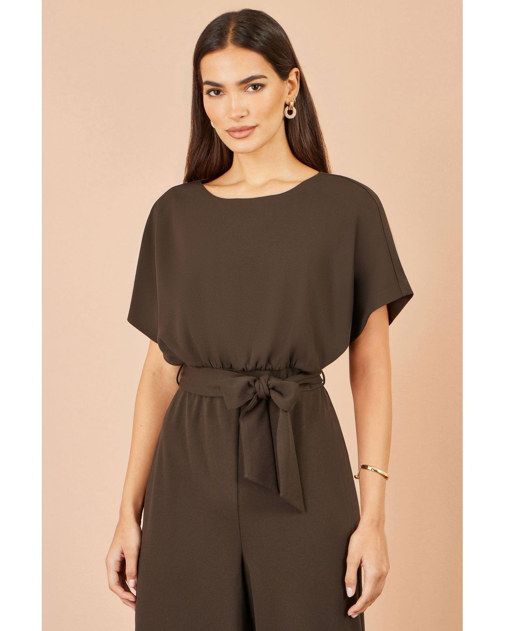 Yumi' Natural Batwing Stretch Jumpsuit