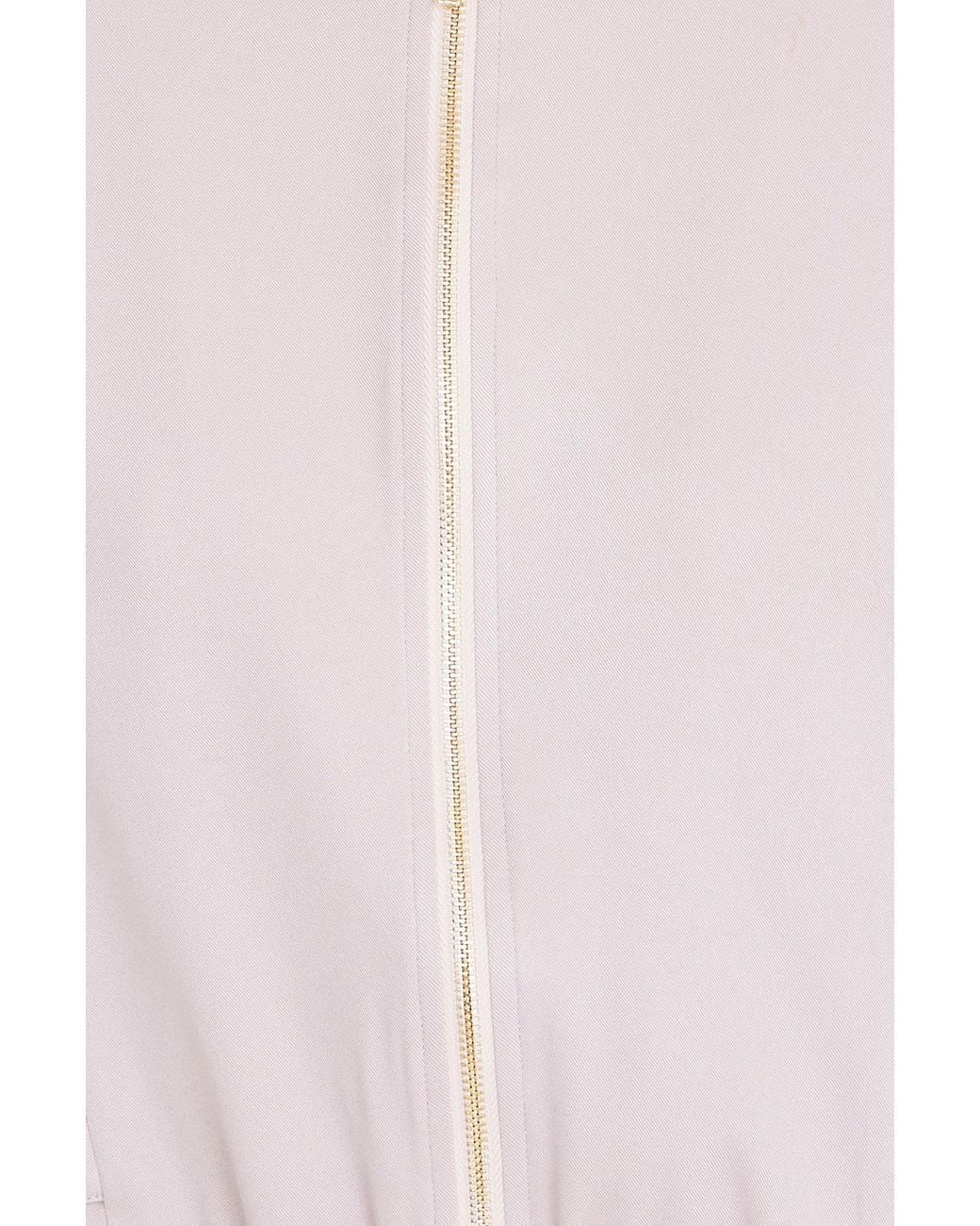 Yumi' White Relaxed Lightweight Bomber Jacket