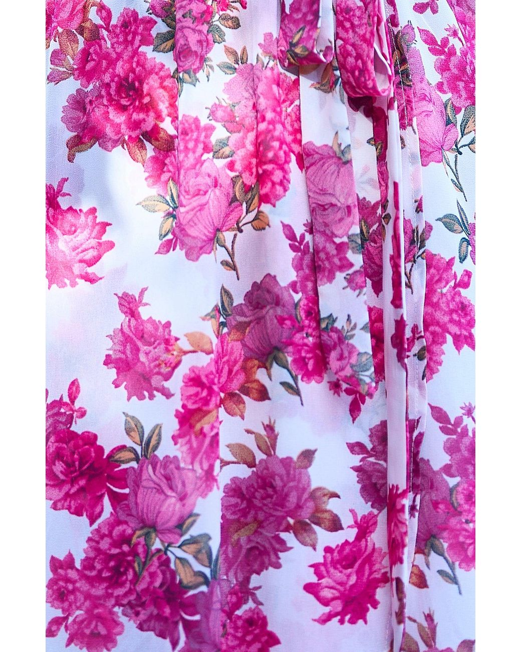 Yumi' Blue Floral Wrap Dress With Dipped Hem