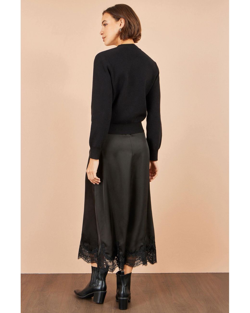 Yumi' Black Sparkle Bow Cardigan