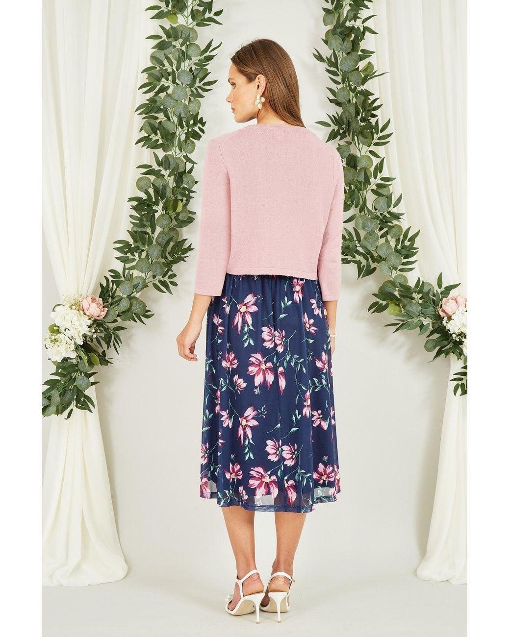 Yumi' Blue Knitted Curved Bolero