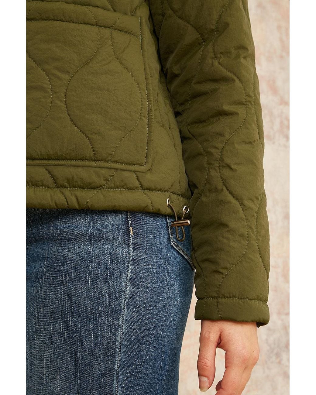 Yumi' Green Short Quilted Jacket