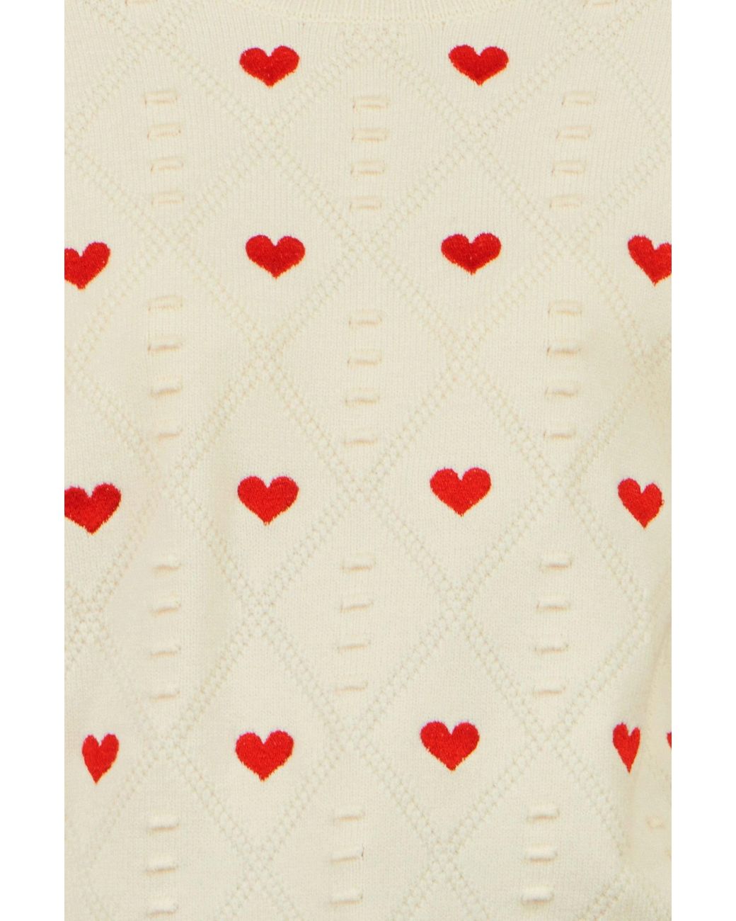 Yumi' Natural Embroidered Heart Jumper