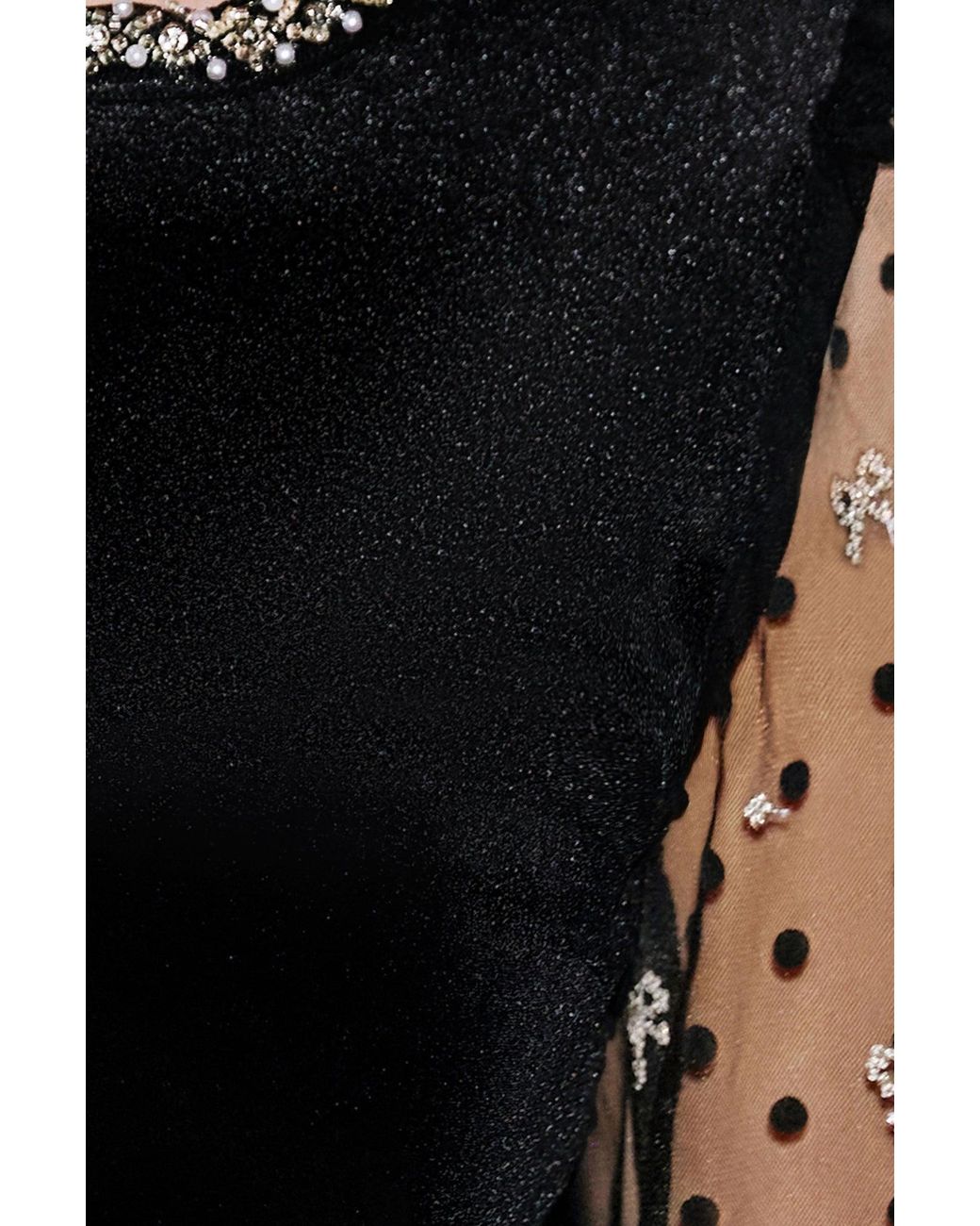 Yumi' Black Velvet Bow Tunic With Embellished Neck