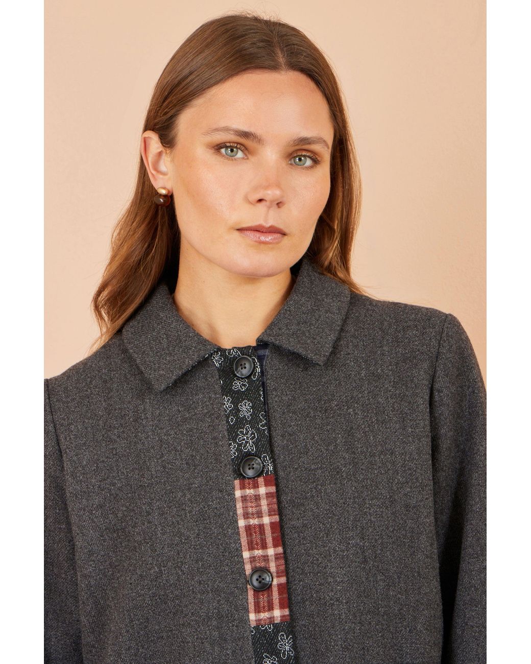 Yumi' Black Patchwork Boxy Jacket