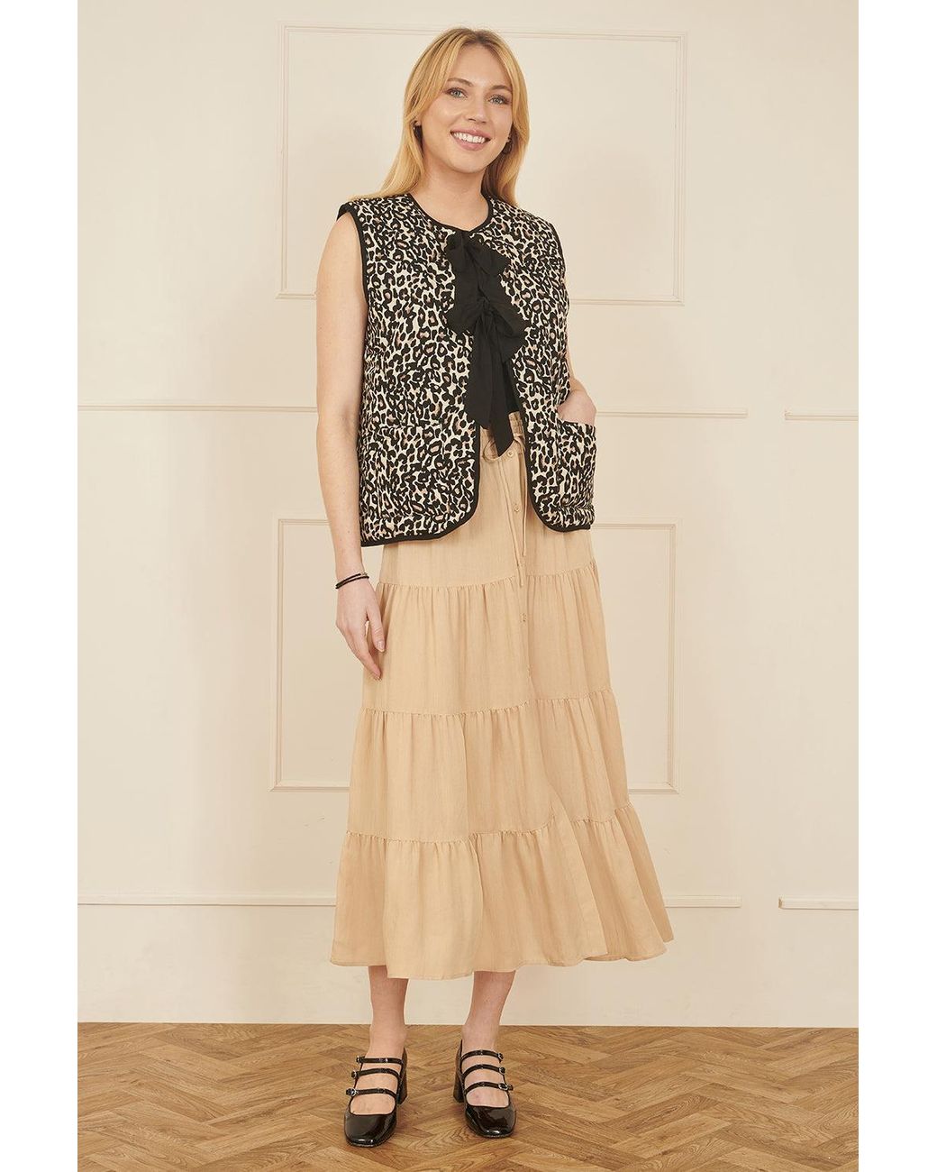 Yumi' Natural Midi Boho Skirt