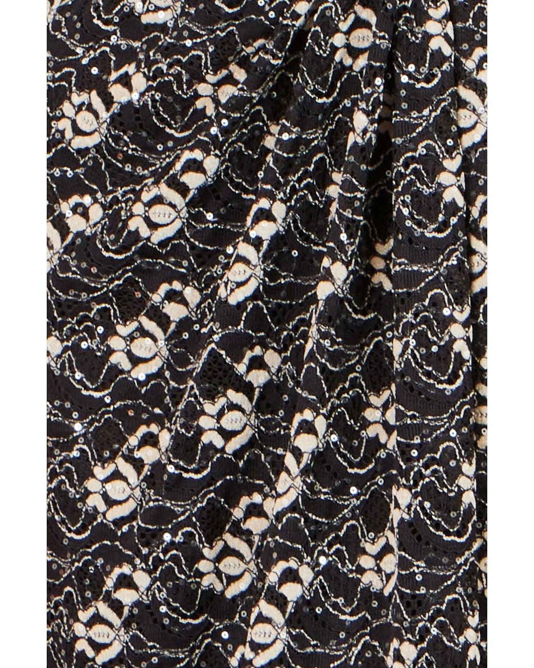 Yumi' Natural Brushed Lace Wrap Dress With Sequin