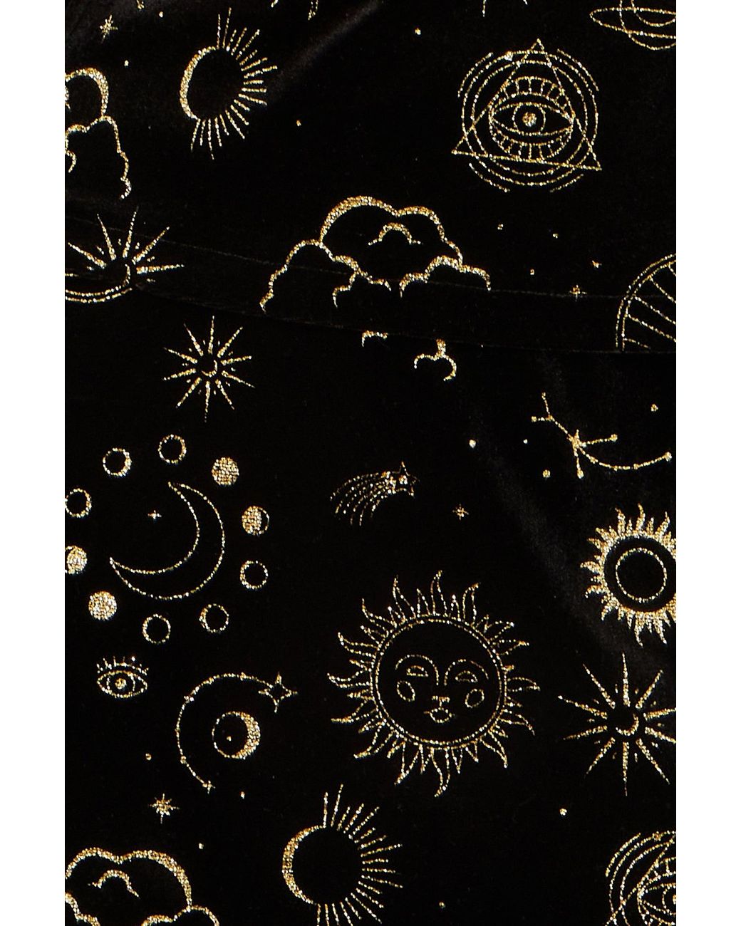 Yumi' Black Velvet Cosmic Print Top