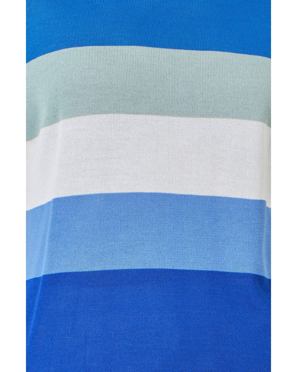 Yumi' Blue Block Stripe Relaxed Knitted Top