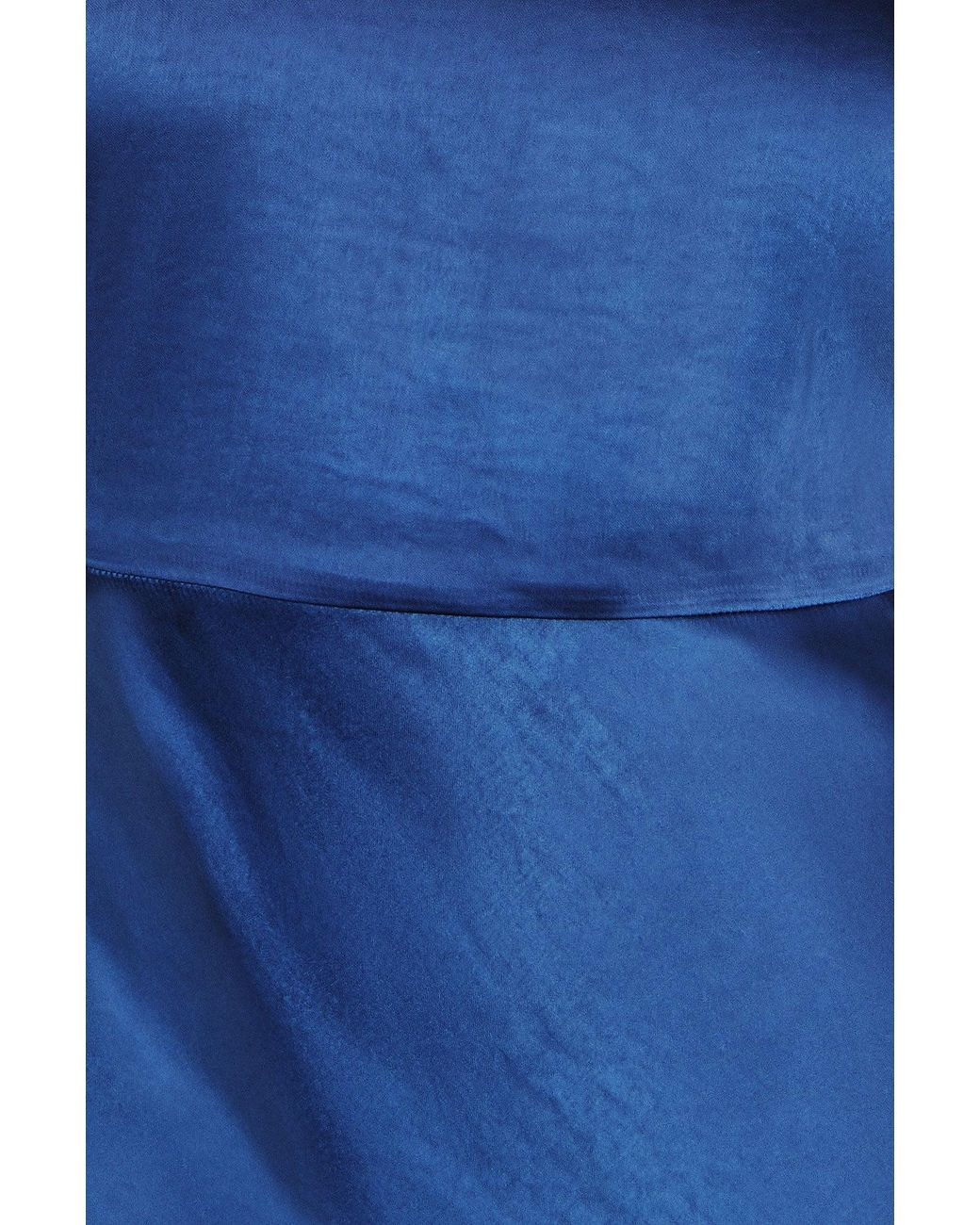 Yumi' Blue Satin Halter Neck Midi Dress