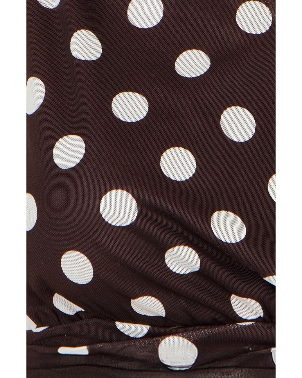 Yumi' White Polka Dot Mesh Wrap Skater Dress With Pockets