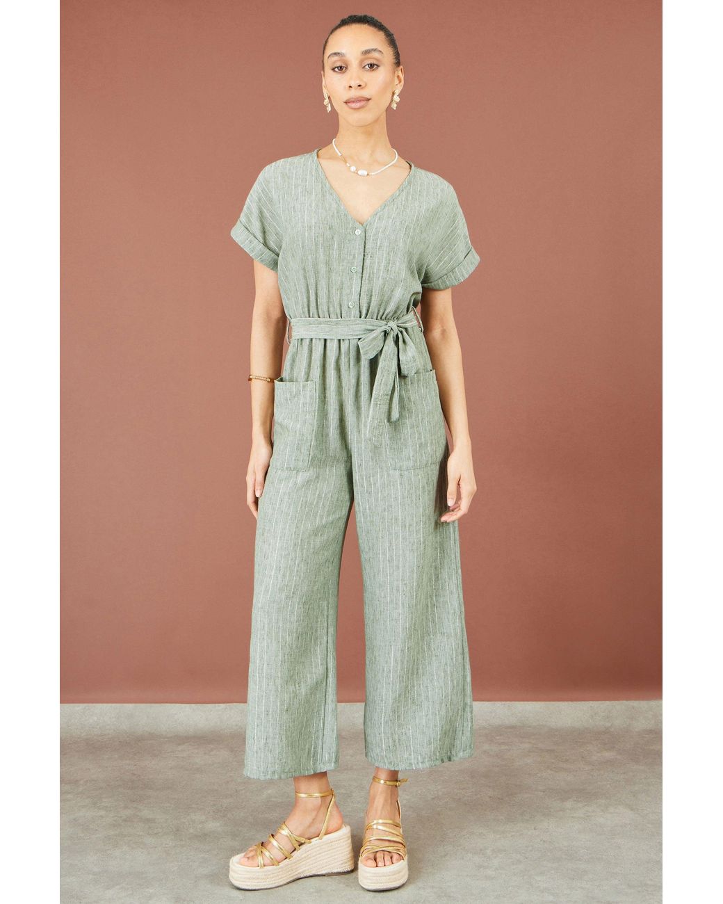Yumi' Multicolor V Neck Kimono Sleeve Jumpsuit