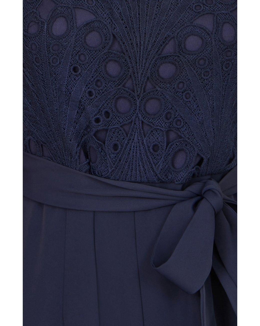 Yumi' Blue Lace Sleeveless Jumpsuit