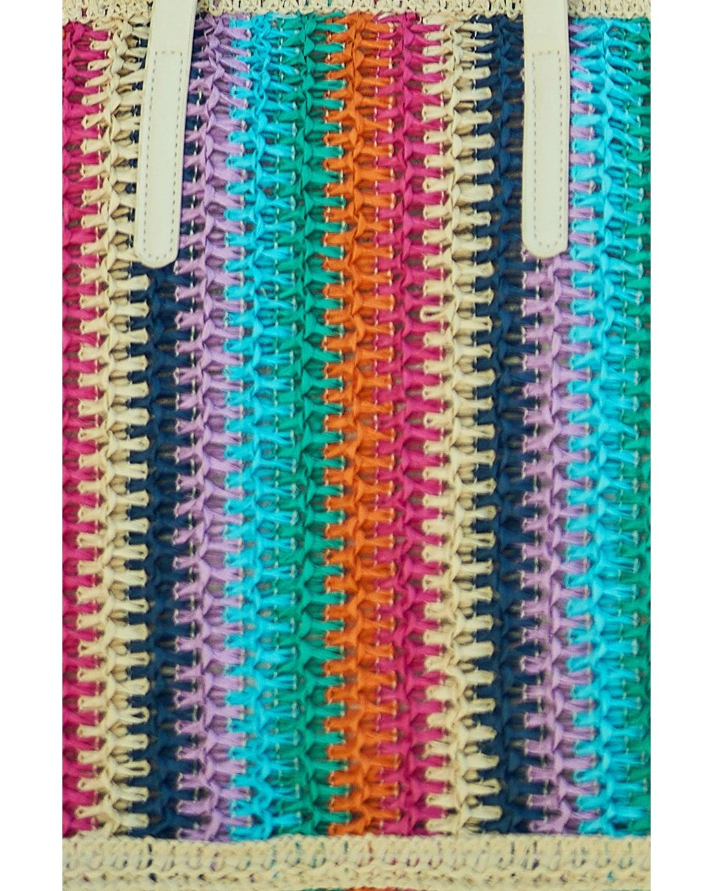 Yumi' Green Multicolour Stripe Natural Shoulder Bag