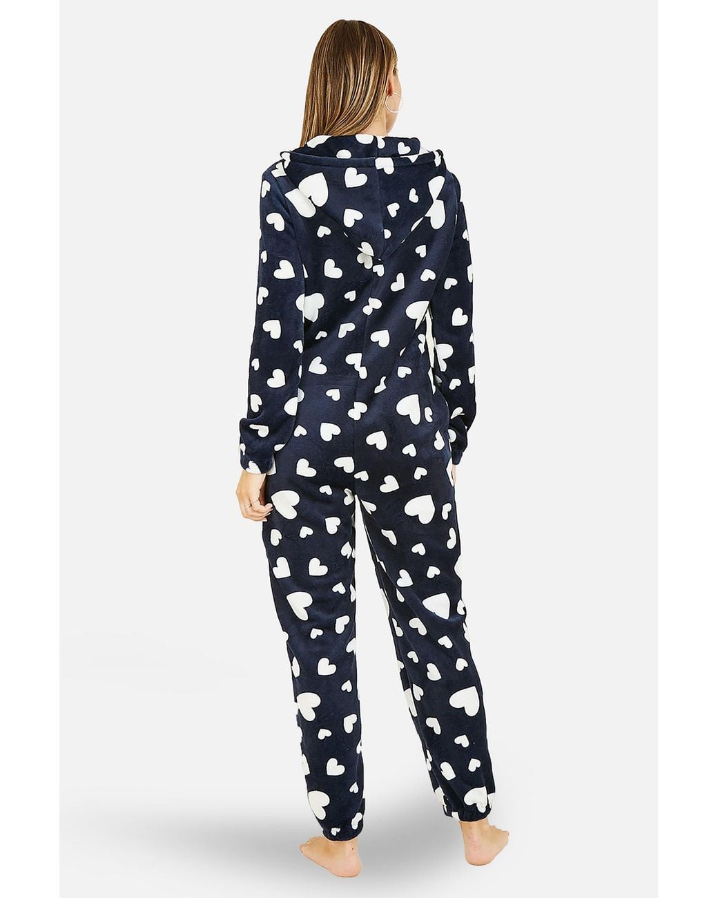 Yumi' Blue Heart Super Soft Onesie With Pockets
