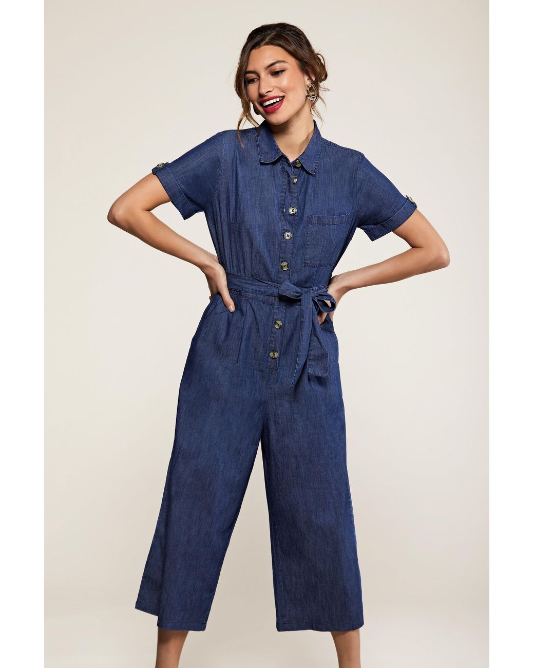 Yumi' Blue Denim Jumpsuit