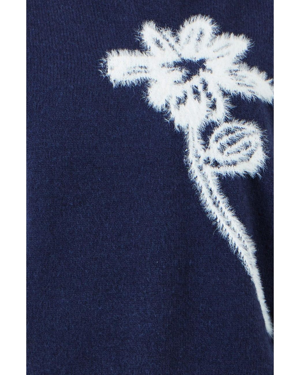 Yumi' Blue Knitted Flower Sleeveless Jumper Vest
