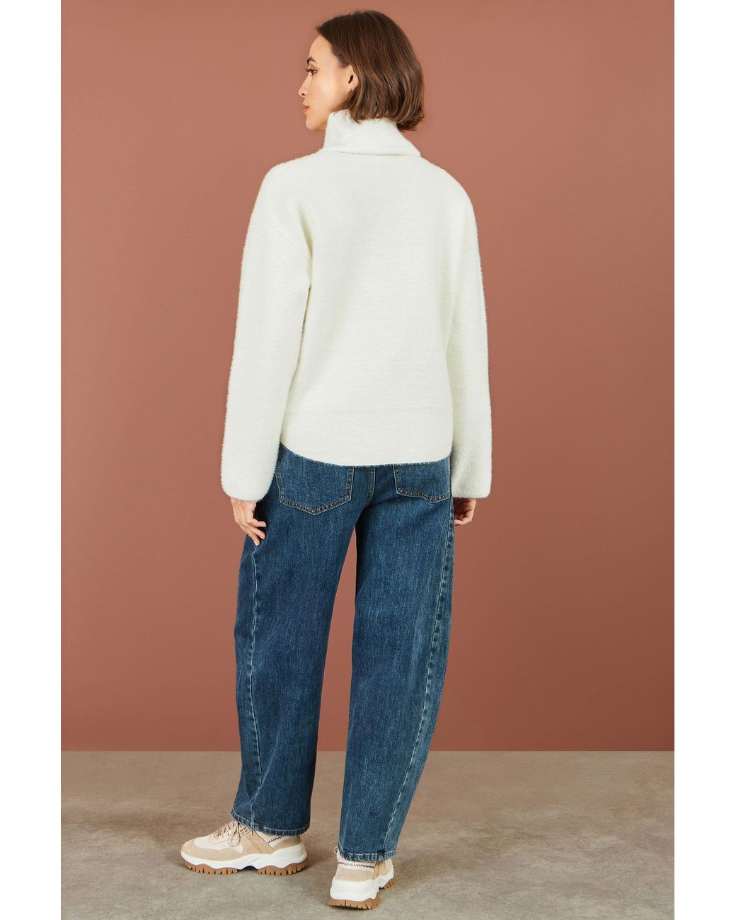 Yumi' Blue Eyelash Knit Jacket With Scarf