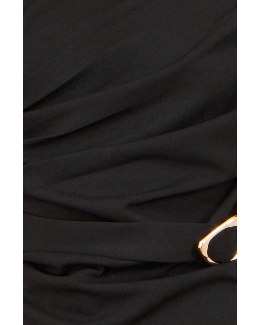 Yumi' Black Ruched Top With Buckle
