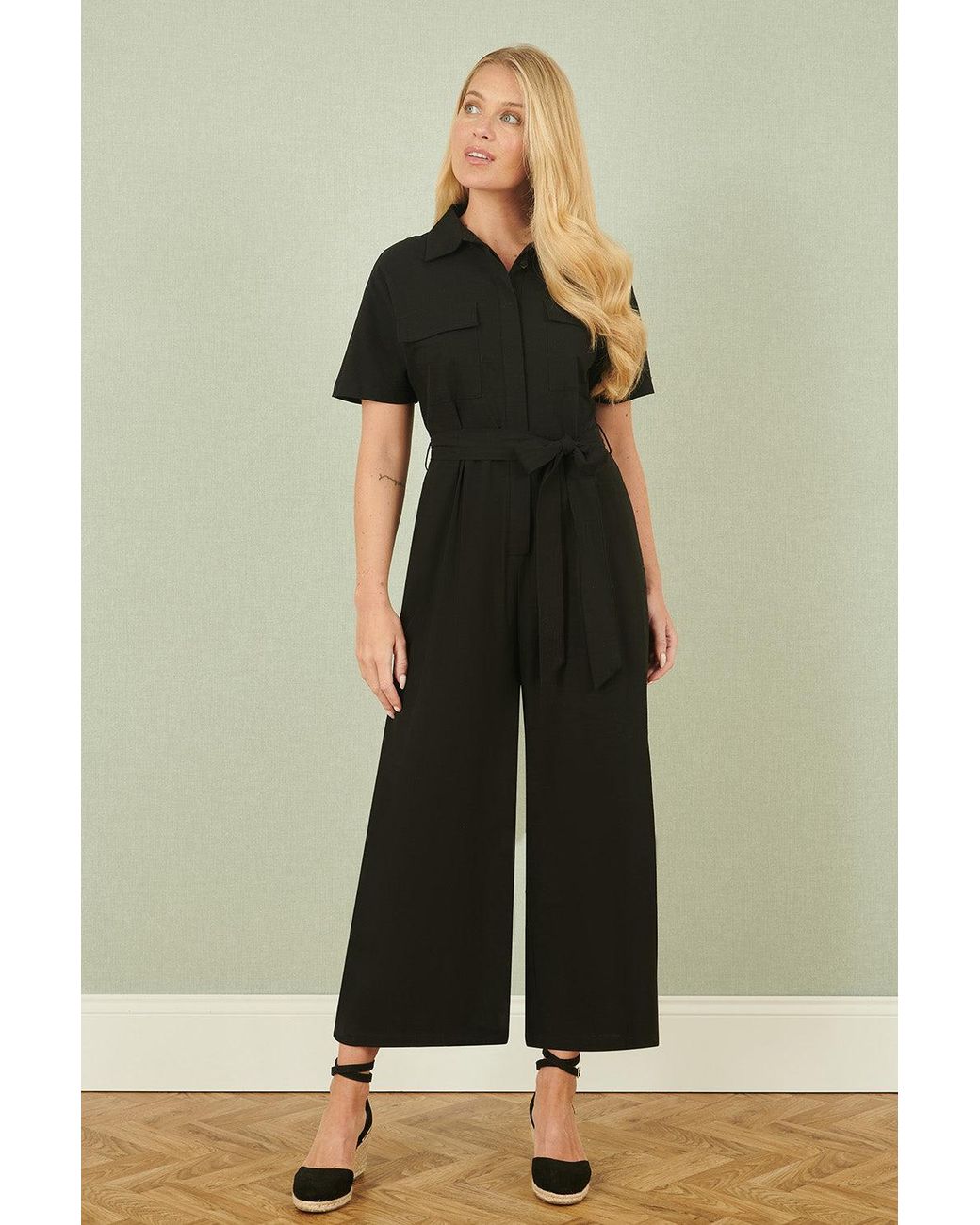 Yumi' Green Utility Relaxed Fit Jumpsuit