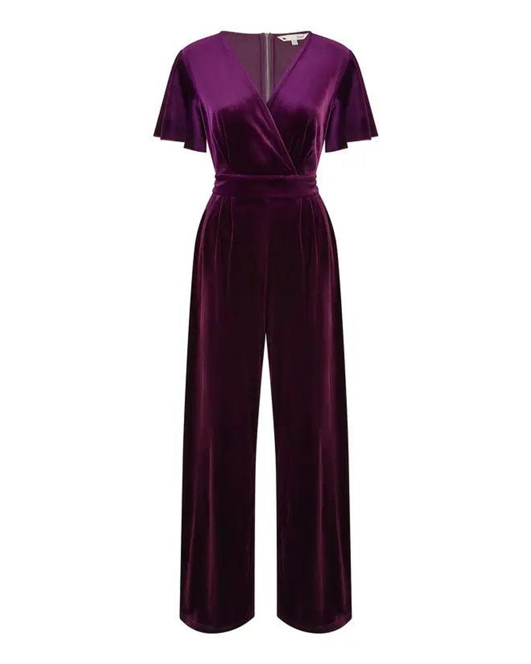 Yumi' Purple Jumpsuit With Angel Sleeves