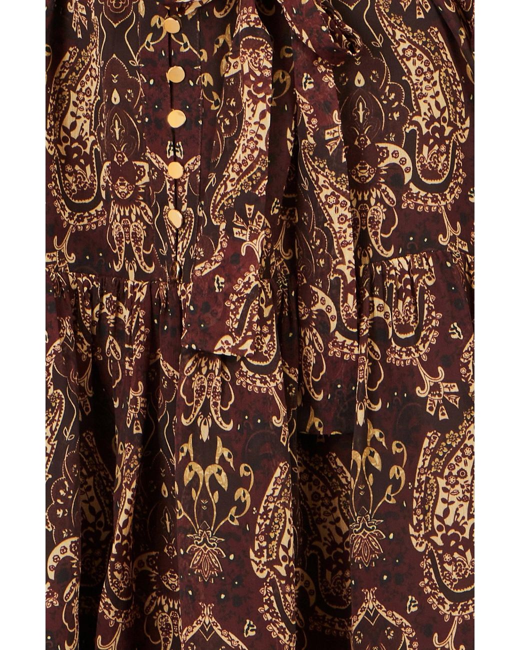 Yumi' Brown Paisley Long Sleeve Shirt Dress