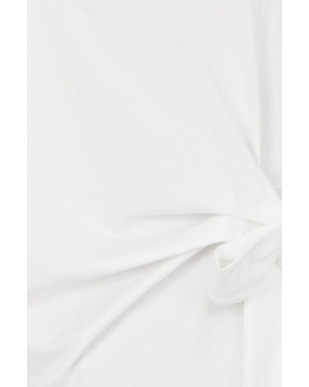 Yumi' White Cotton Jersey Top With Knot Detail