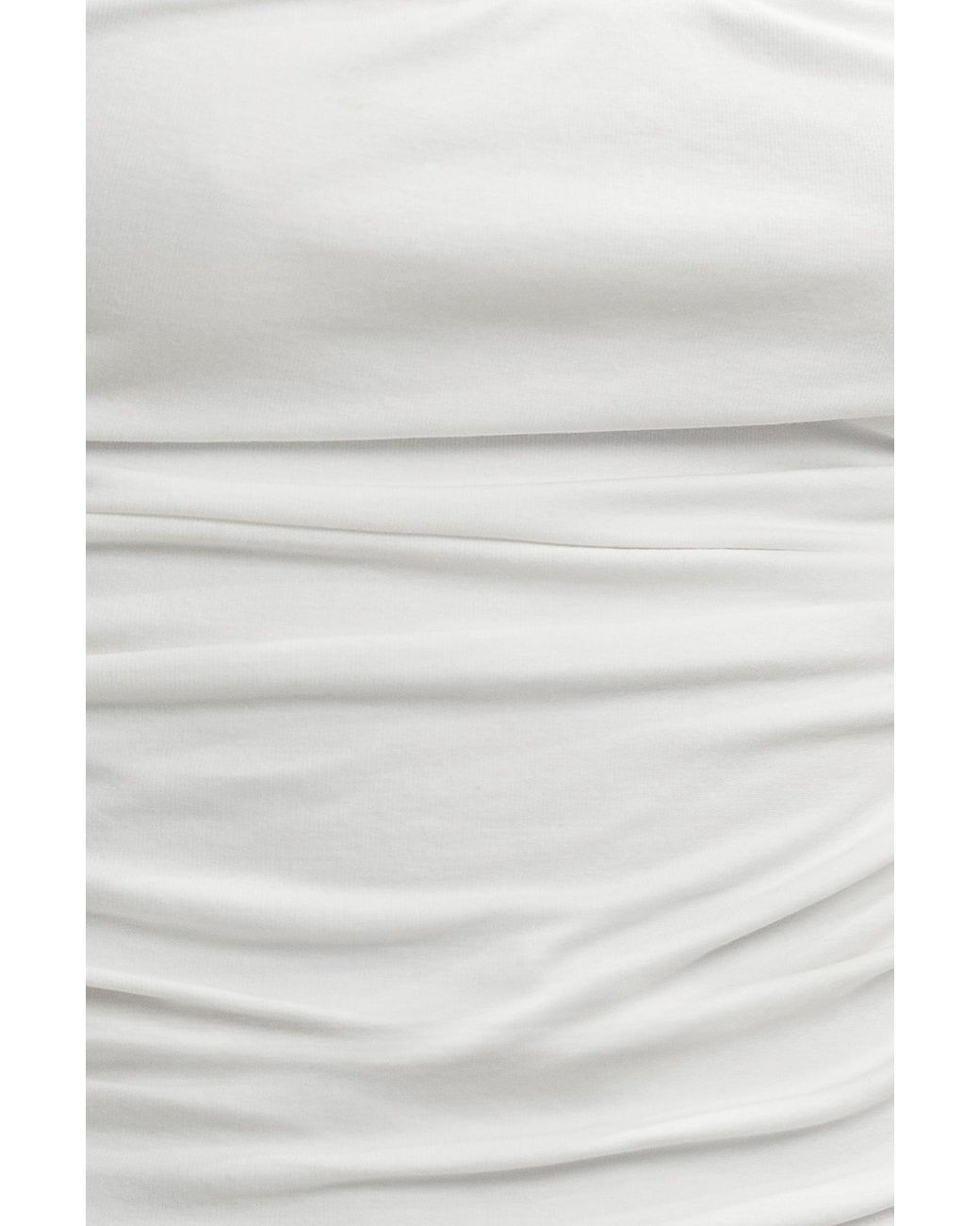 Yumi' White Cotton Ruched Vest Top