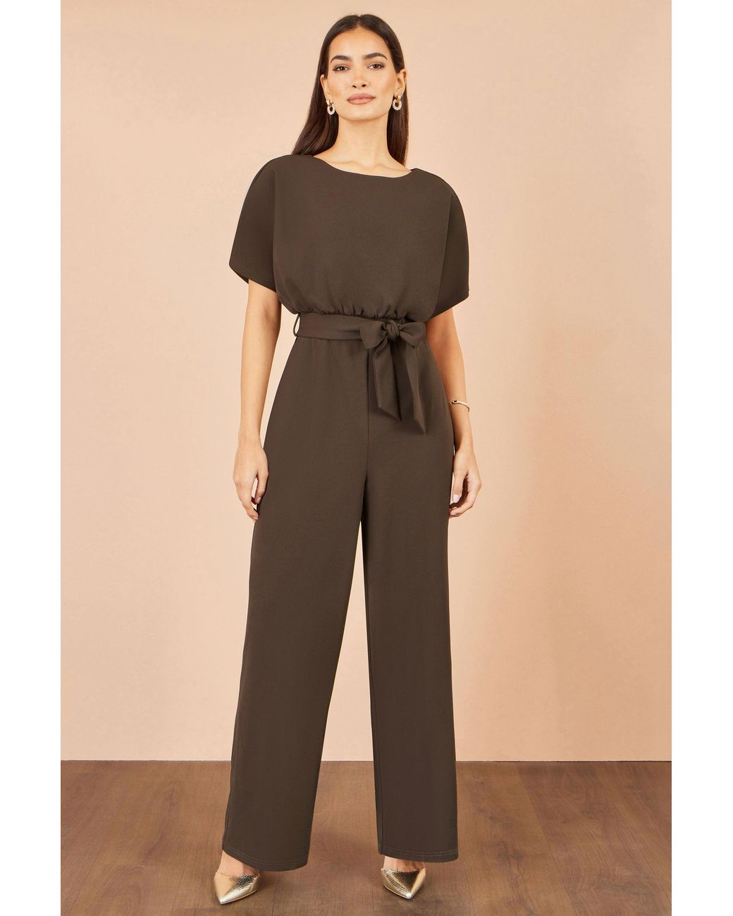 Yumi' Natural Batwing Stretch Jumpsuit