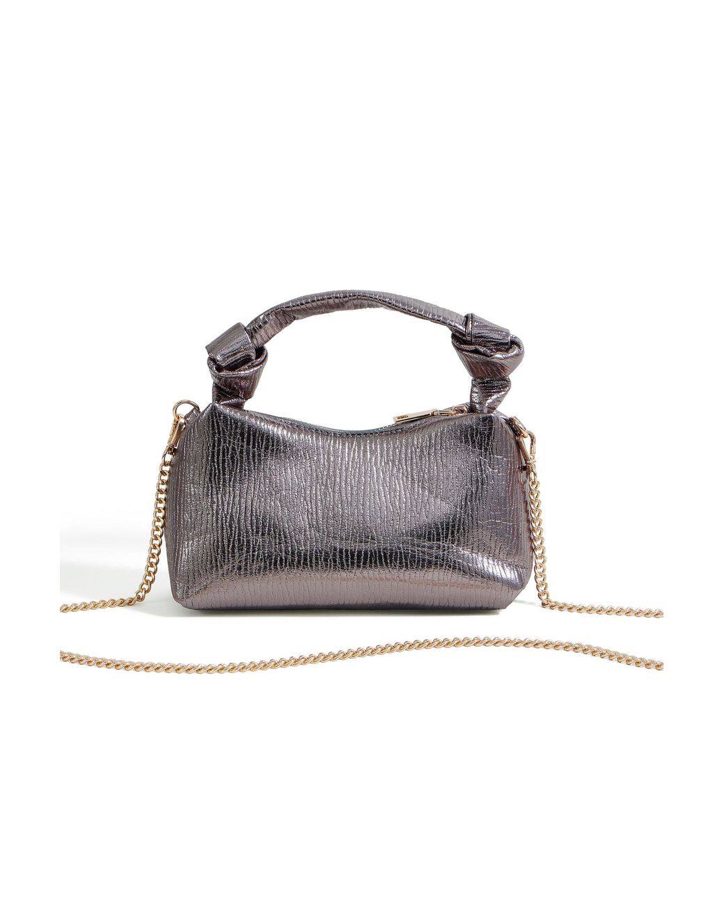 Yumi' Textured Small Knot Handle Handbag