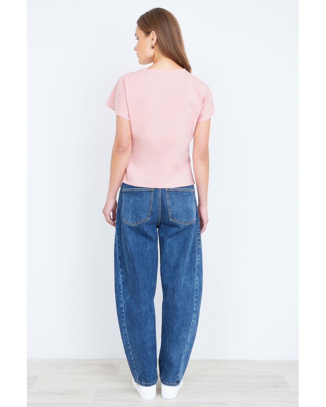 Yumi' White Cotton Jersey Top With Knot Detail