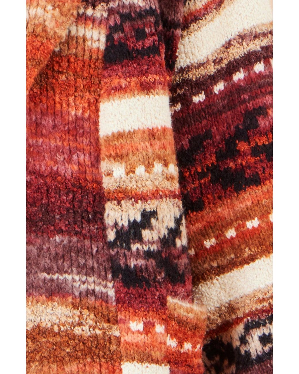 Yumi' Red Stripe Fairisle Soft Wrap Cardigan