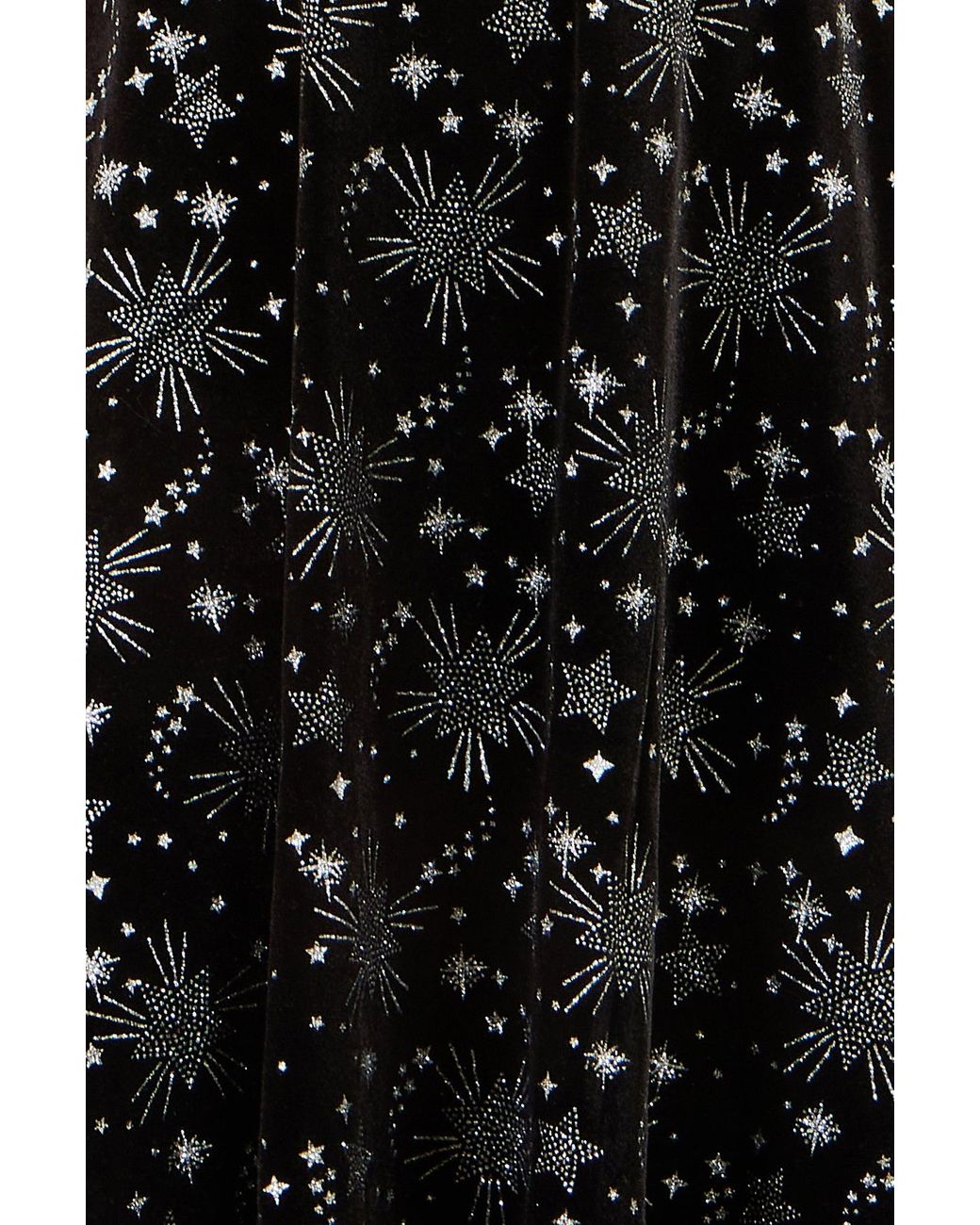 Yumi' Black Starburst Foil Print Long Sleeve Skater Dress