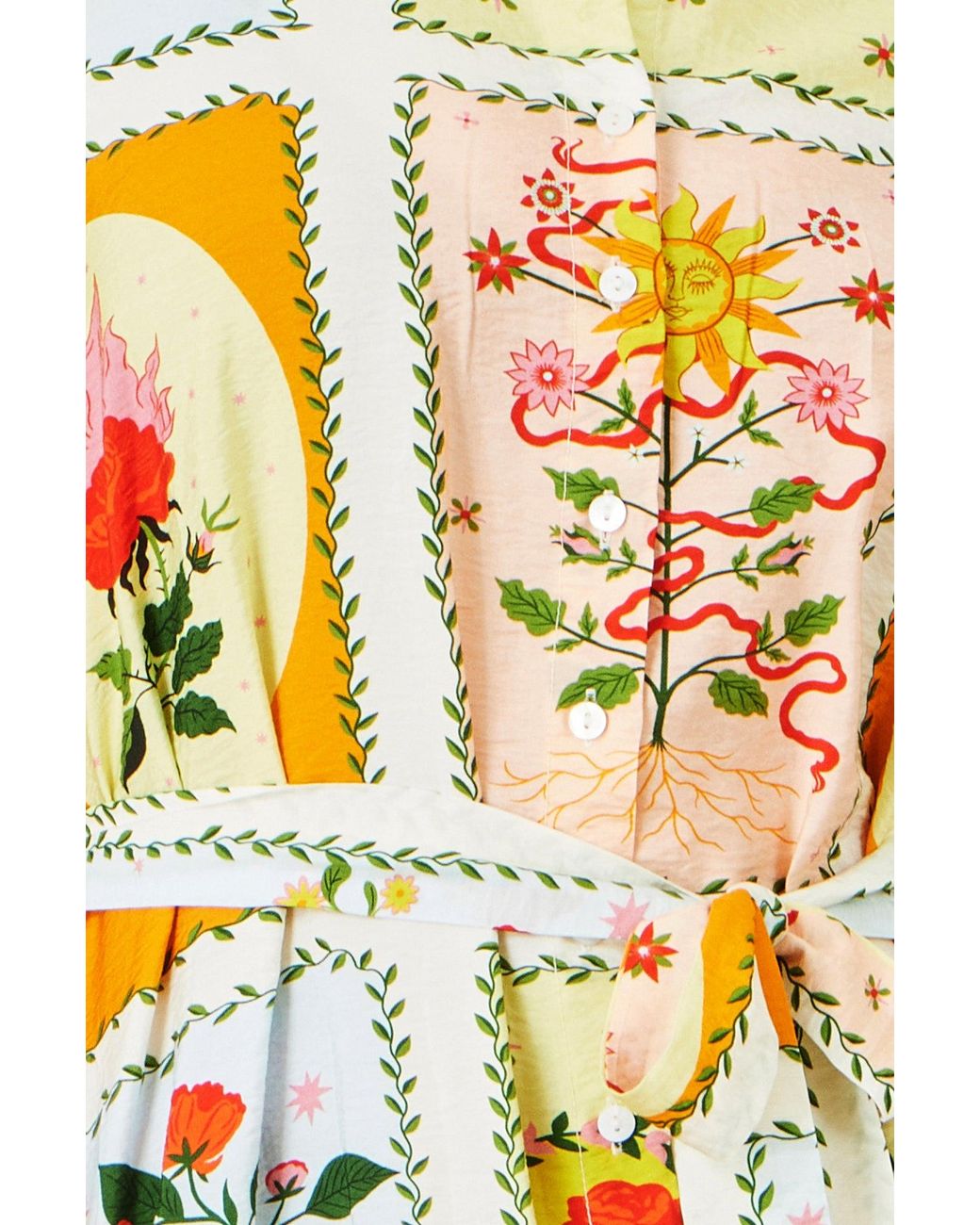 Yumi' Multicolor Multicolour Sun Patchwork Print Shirt Dress