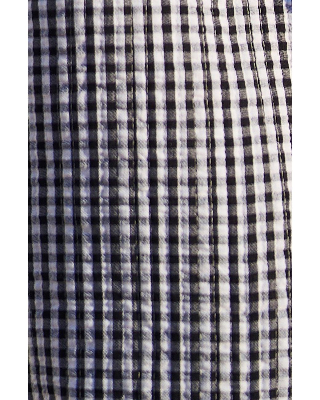 Yumi' Blue Gingham Frill Collar Jacket