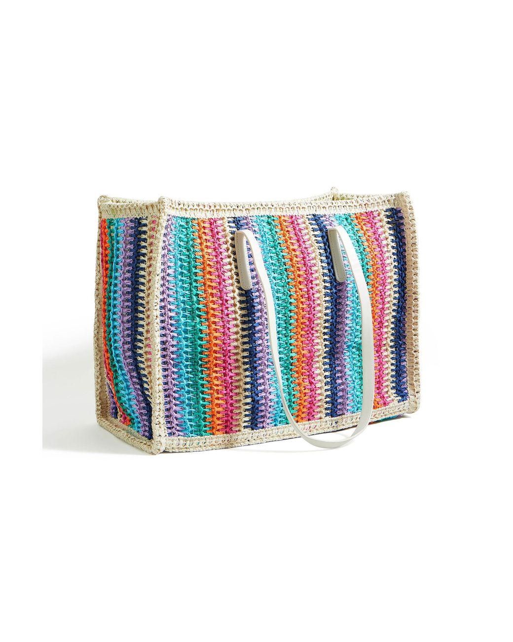 Yumi' Green Multicolour Stripe Natural Shoulder Bag